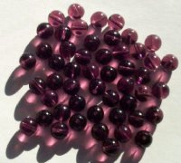 50 8mm Round Transparent Amethyst Glass Beads